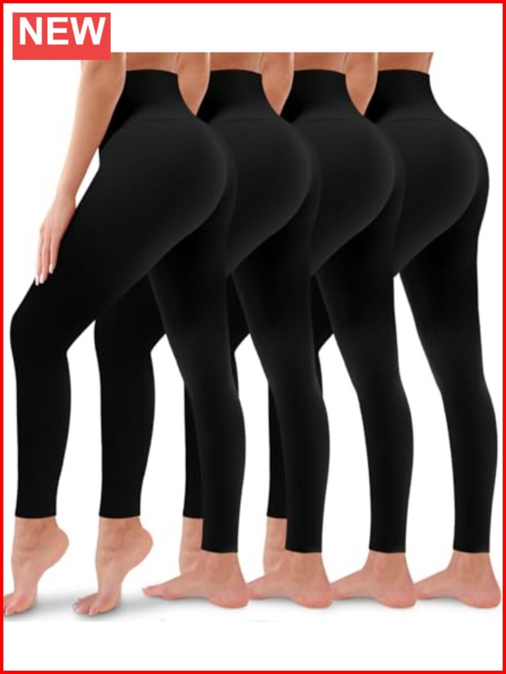 High Waisted Butt Lift Leggings 4 Pack Tummy Control Yoga Pants No See-Through